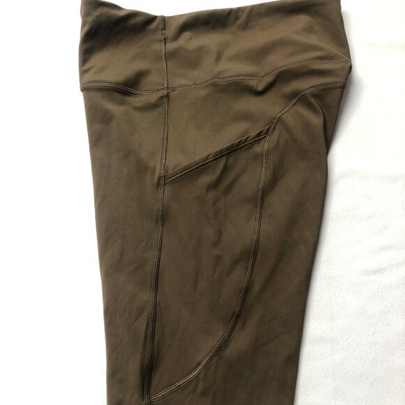 CRZ Yoga Dark Olive Athletic Workout Exercise Leggings - Picture 5 of 9